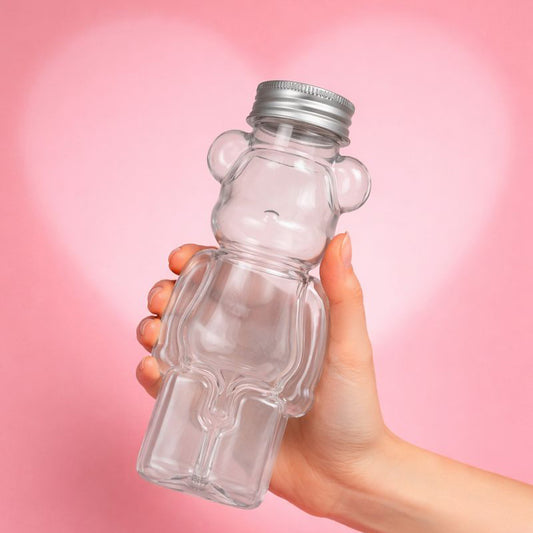 16oz | Bear | Drink Plastic Bottle  |  Cute Valentine's Drink Bottle