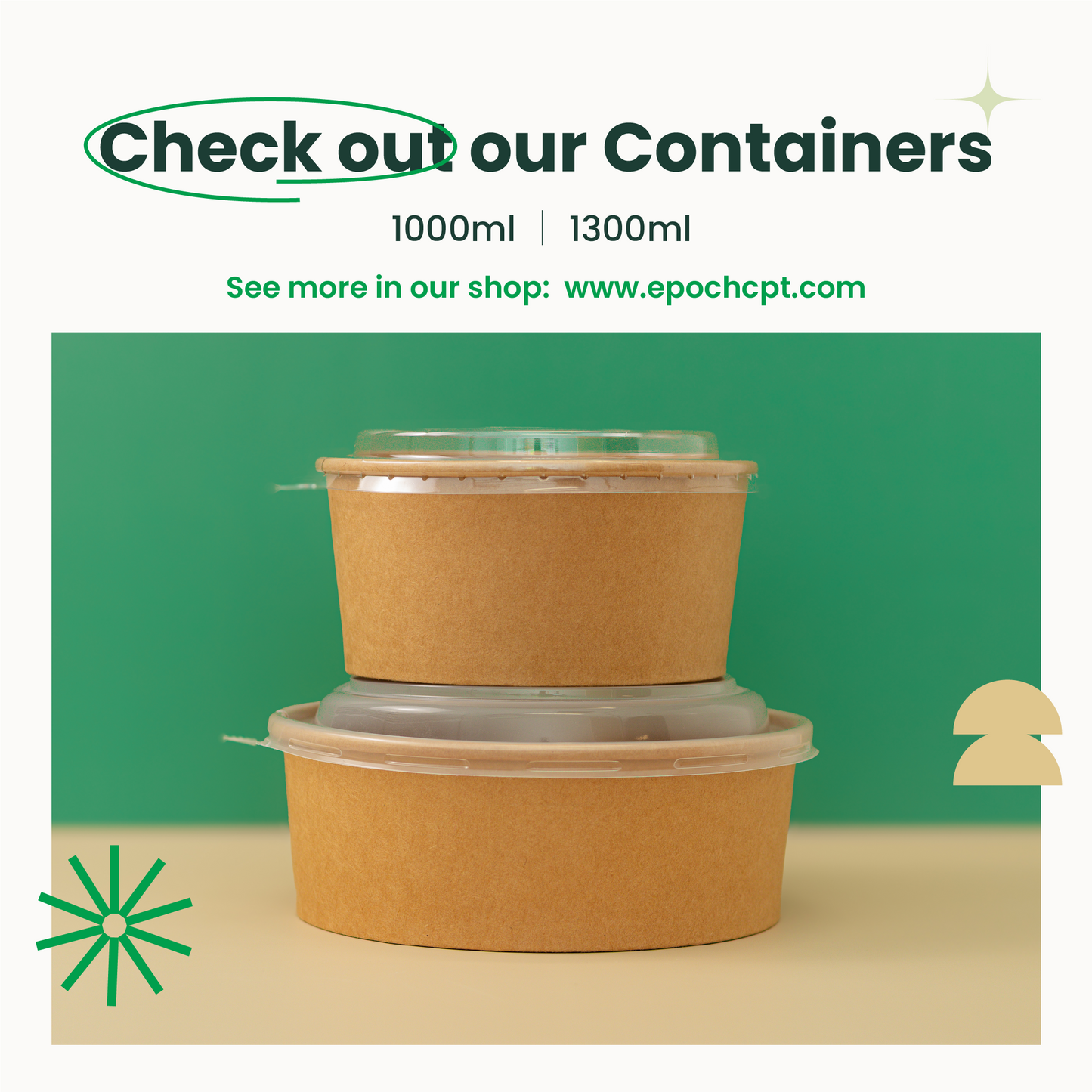 1000ml | 32oz Round Kraft Microwavable Take-Out Bowl | 300 pcs