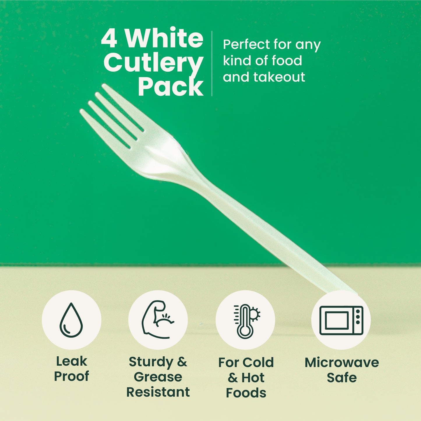 Medium Weight White Plastic Forks | Disposable Cutlery | 1000 pcs