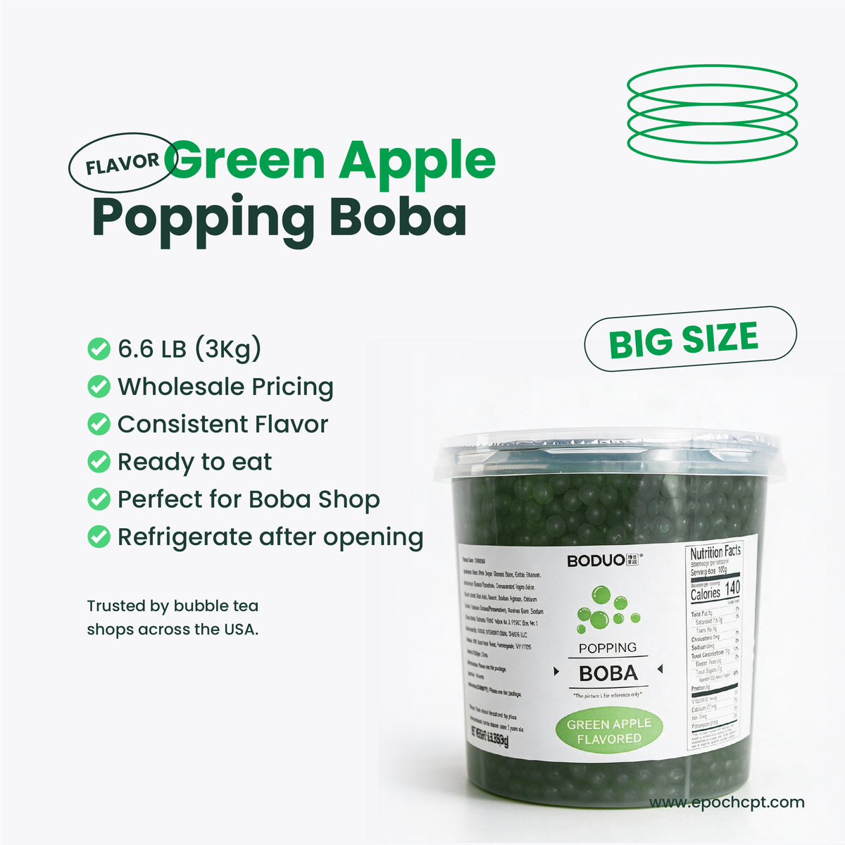 Green Apple Popping Boba | 6.6 LB