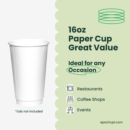 16oz Double Wall Paper Coffee Cup