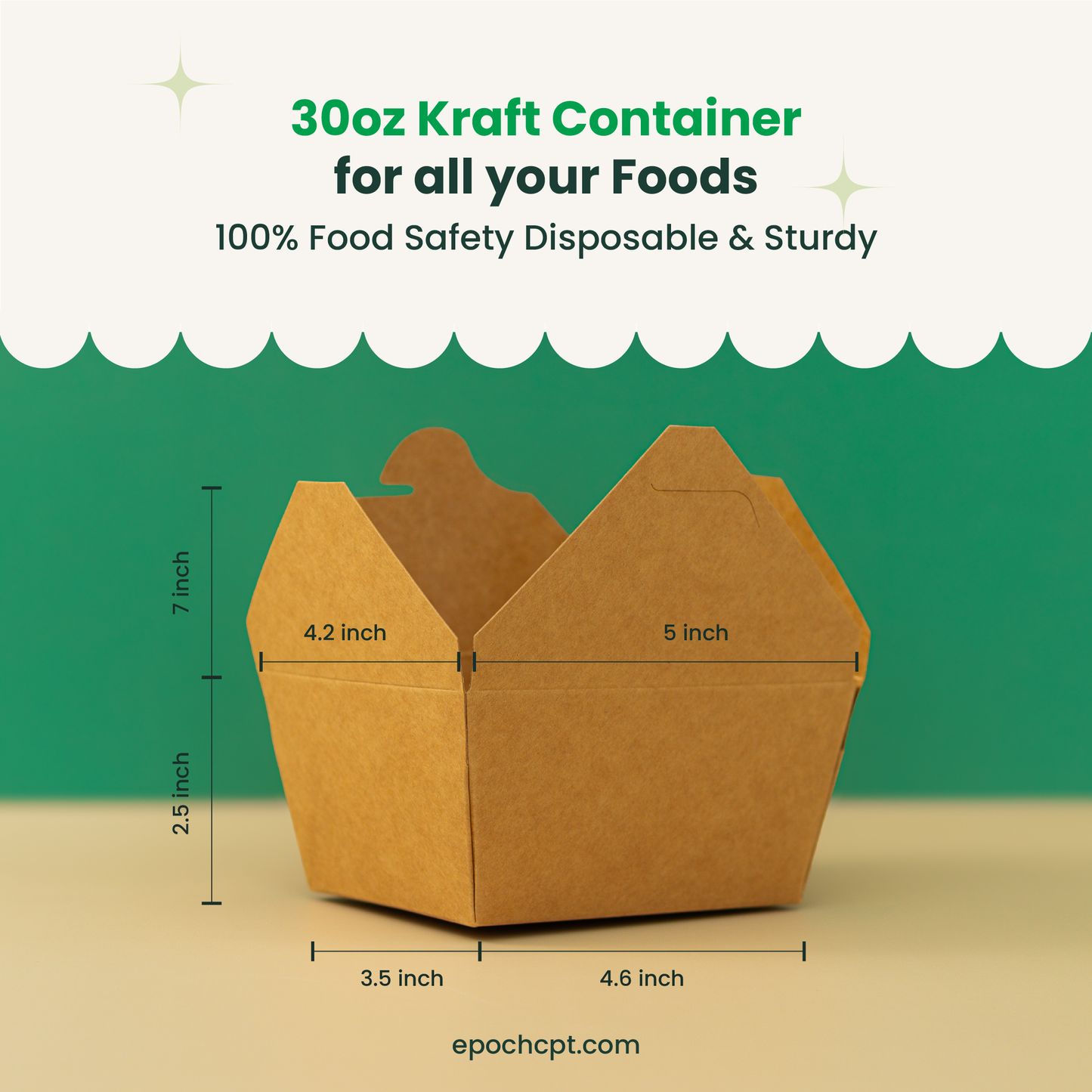 30oz Paper Kraft Food Containers #1