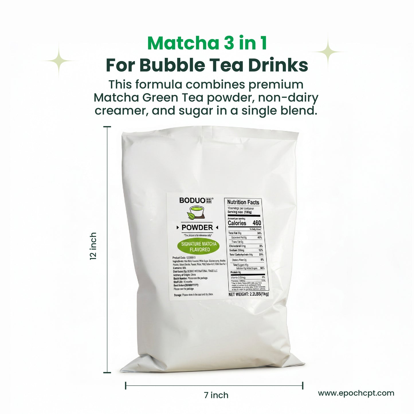 Matcha 3in1 Milk Tea Powder | 2.2 LB