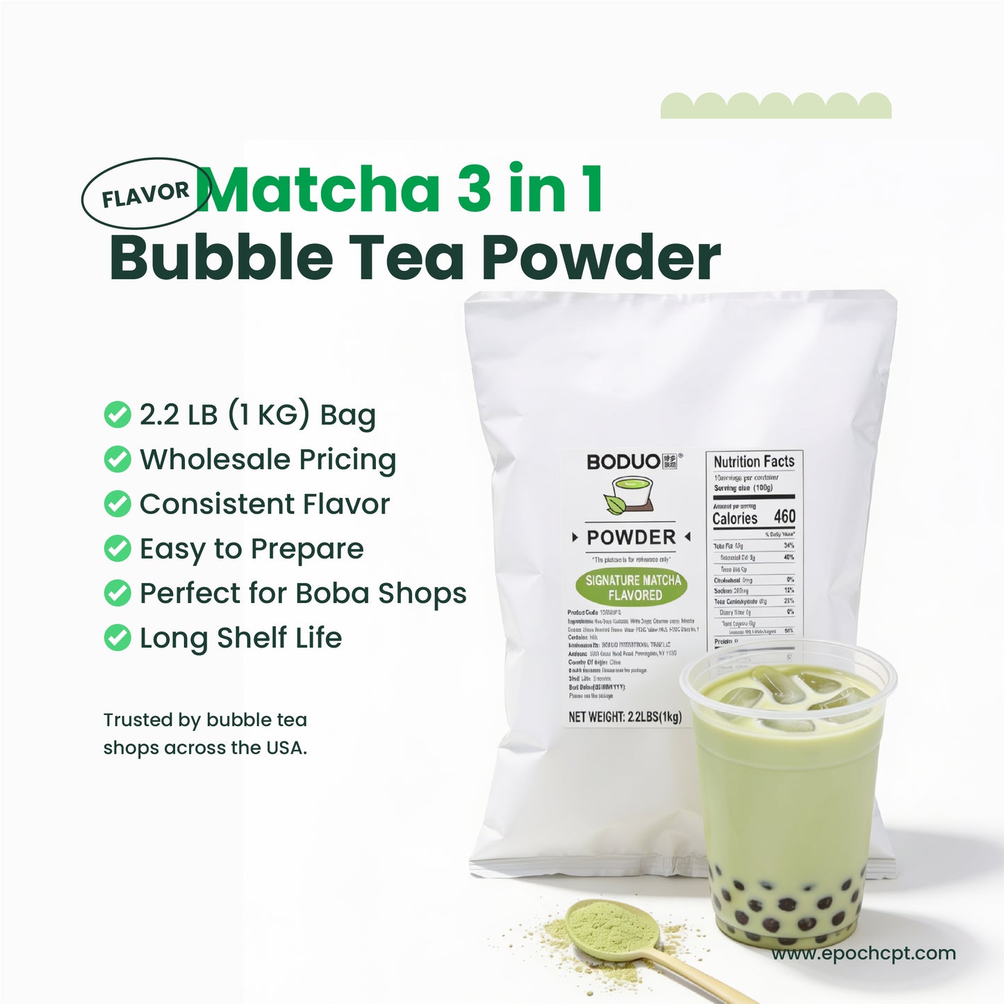 Matcha 3in1 Milk Tea Powder | 2.2 LB