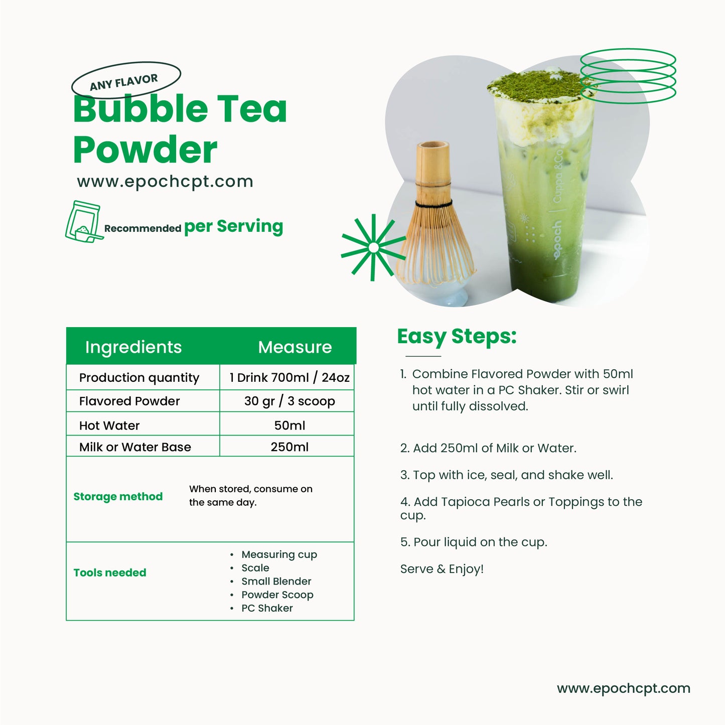 Matcha 3in1 Milk Tea Powder | 2.2 LB