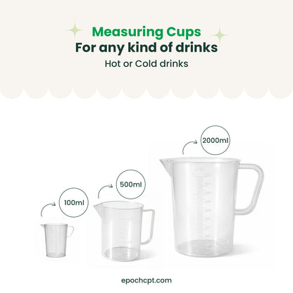 PP Measuring Cups | For Boba & Beverage Prep |  1  pc