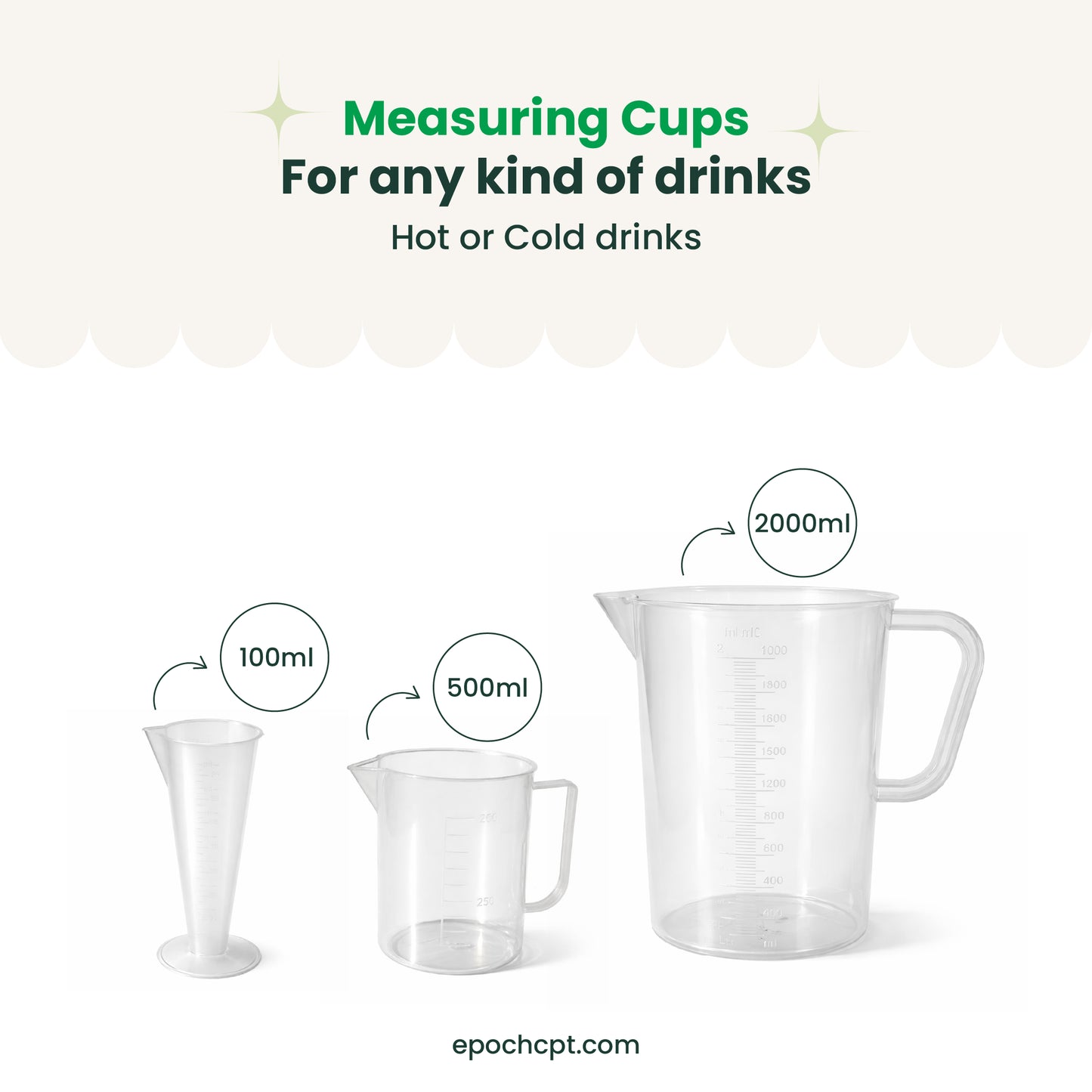 PP Measuring Cups | For Boba & Beverage Prep |  1  pc