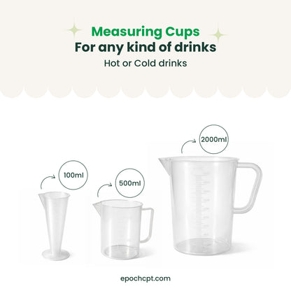 PP Measuring Cups | For Boba & Beverage Prep |  1  pc
