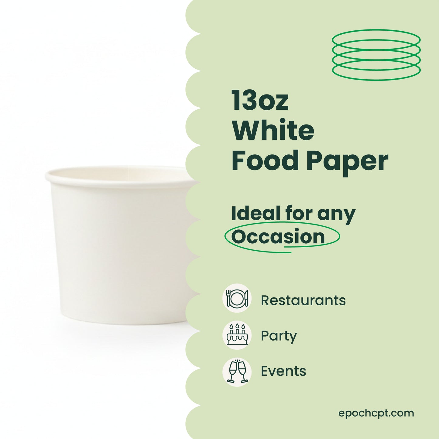 13 oz | White Double Poly-Coated Paper Food Cup | Large Soup & Food Cup | 1000 pcs