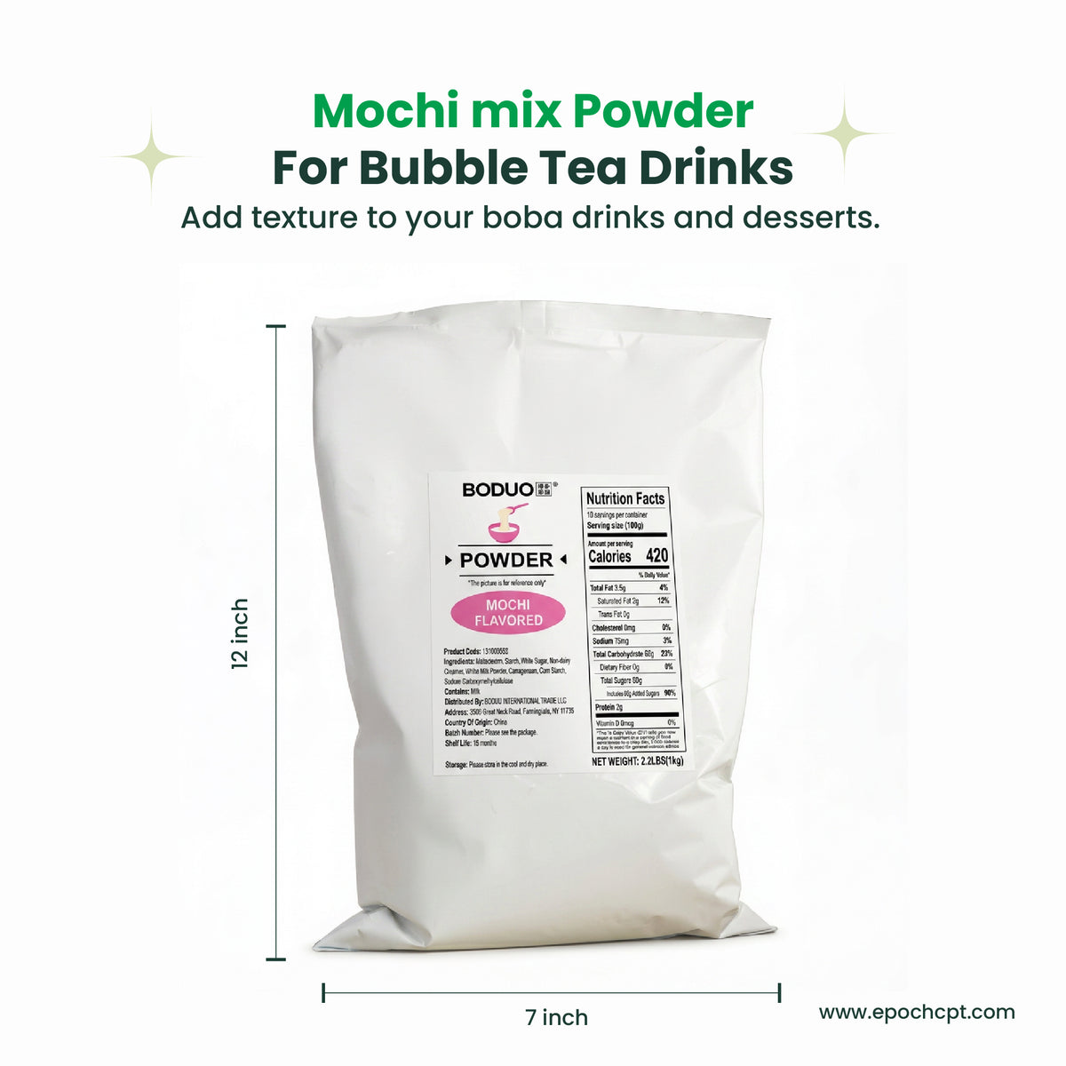 Mochi Mix Powder | Stretchy Drinkable Mochi | 2.2 LB