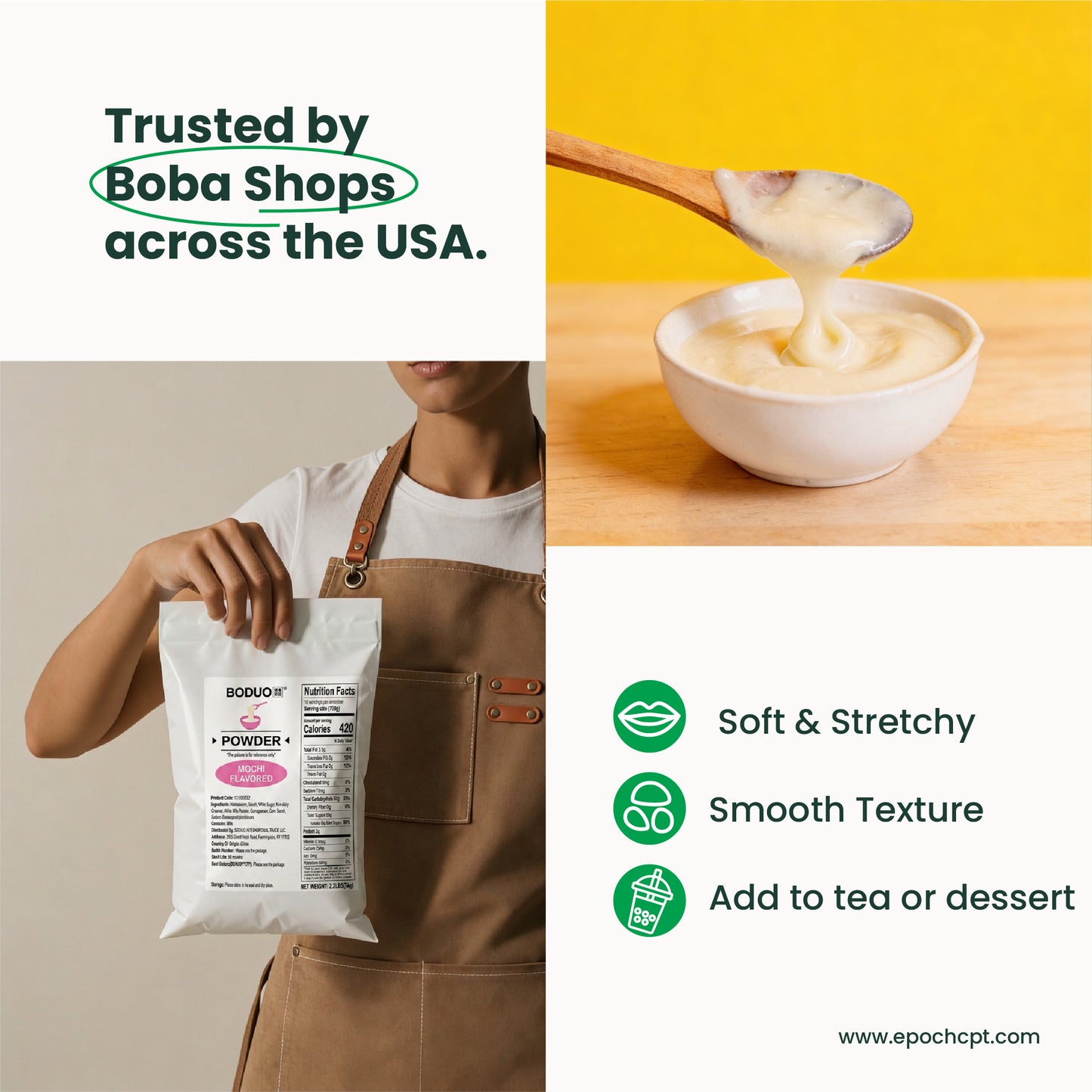Mochi Mix Powder | Stretchy Drinkable Mochi | 2.2 LB