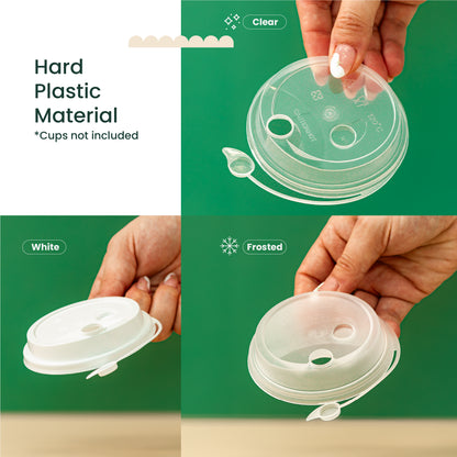 90mm | Plastic Lid with Plug | Black, White, Clear, Frosted | 1000 pcs