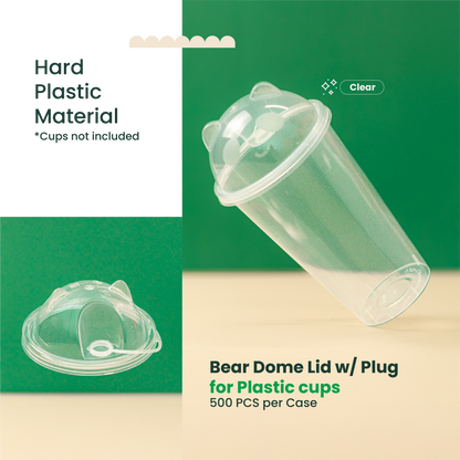 90mm | Bear Lid for Plastic Cups | 500 pcs  |  Cute Valentine's Lid For Cup