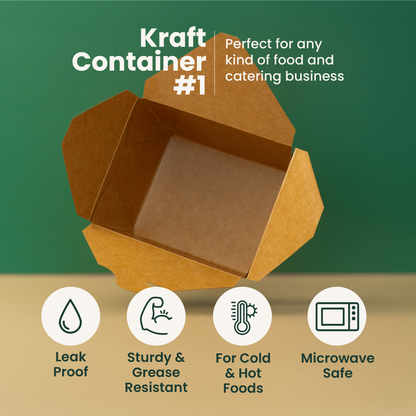 30oz Paper Kraft Food Containers #1
