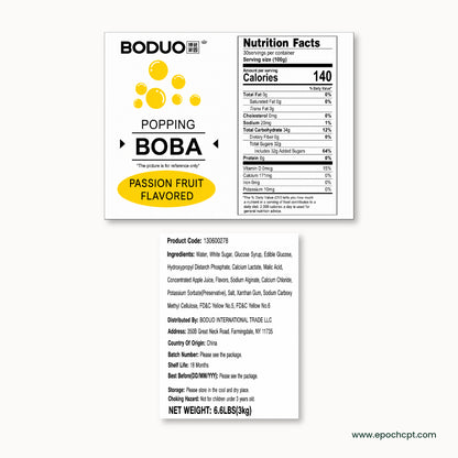 Passion Fruit Popping Boba | 6.6 LB