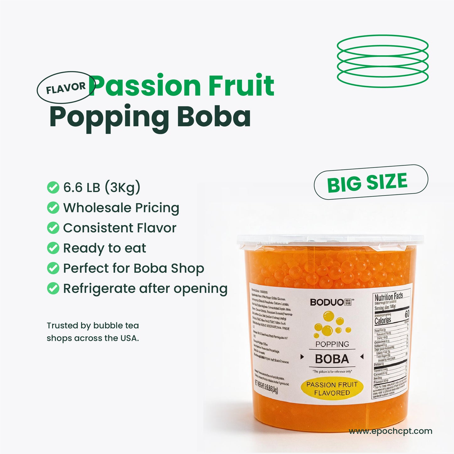 Passion Fruit Popping Boba | 6.6 LB