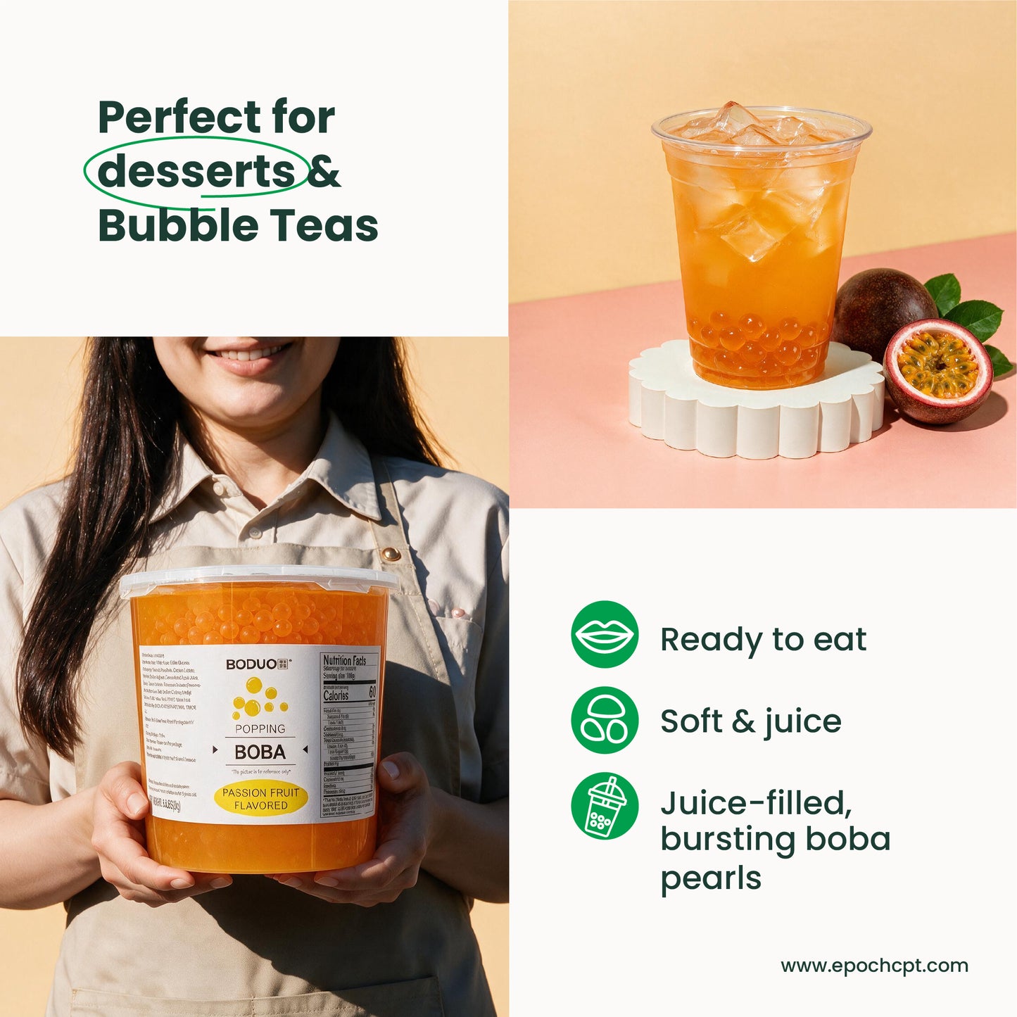 Passion Fruit Popping Boba | 6.6 LB
