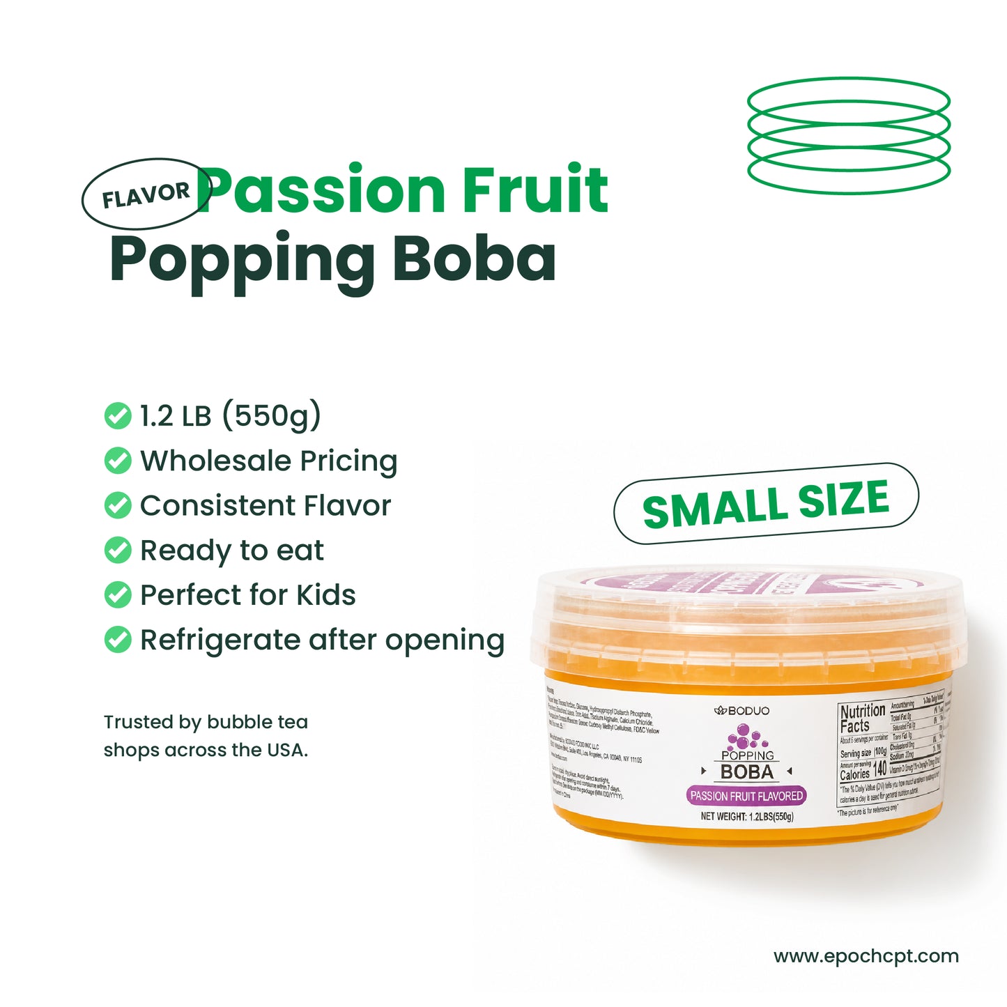 Passion Fruit Popping Boba | 1.2 LB (550G)