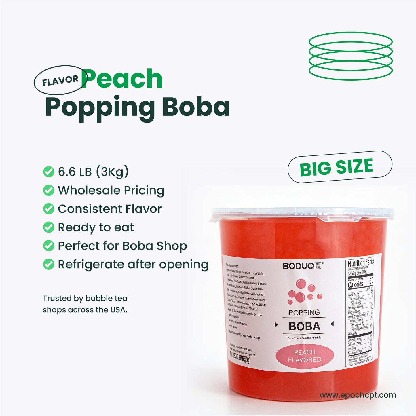 Peach Popping Boba | 6.6 LB