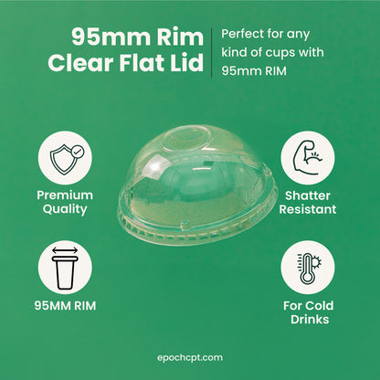 95mm | Dome Clear PETE Plastic Lid | 1000 pcs