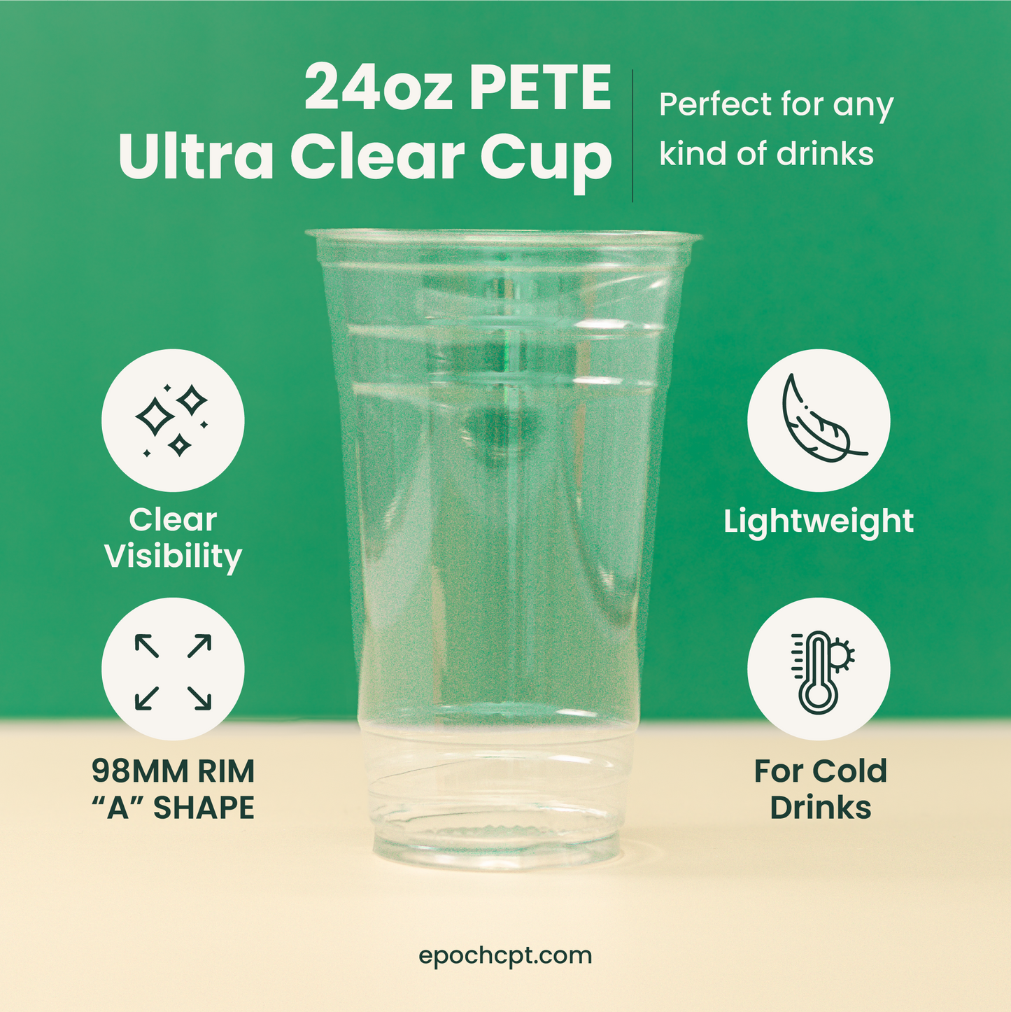 24oz | 98mm | PETE Ultra Clear Cup  | 1000 pcs