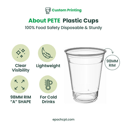 Custom Printing | PETE Plastic Cups | 98mm