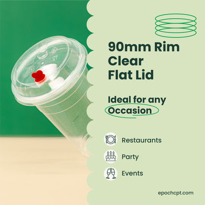 90mm | Plastic Cup Lid with Stopper | 1000 pcs