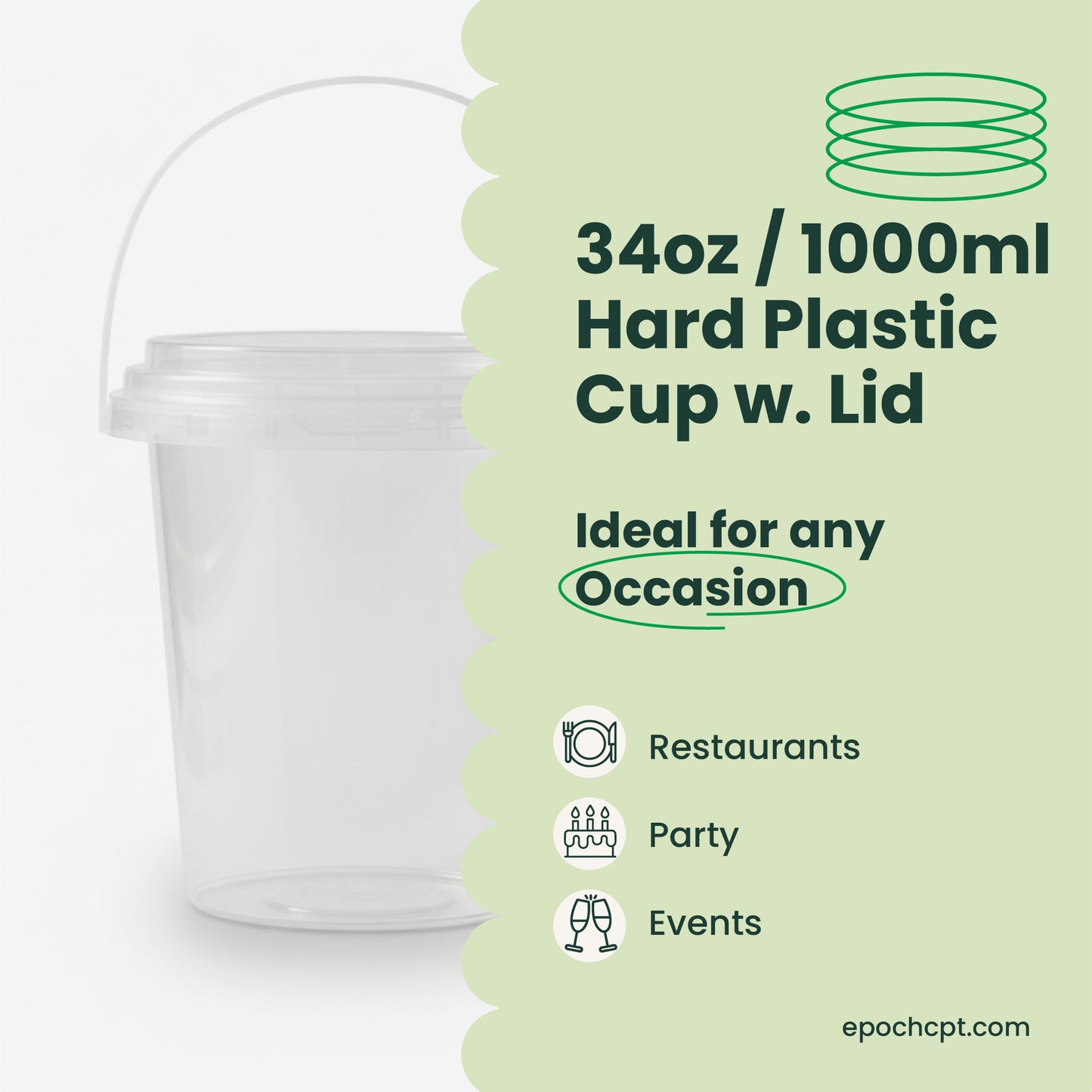1000ml Clear Plastic Bucket with Lid | Leak-Proof Food Container | 1L Round Bucket