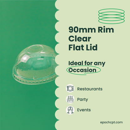 90mm |  Dome Clear PETE Plastic Lid | 1000 pcs