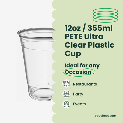 12oz  | 98mm | PETE Ultra Clear Cup  | 1000 pcs