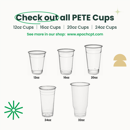 98mm | PETE Ultra Clear Flat Lid with Die-Cut Hole | for PET Cups | 1000 pcs