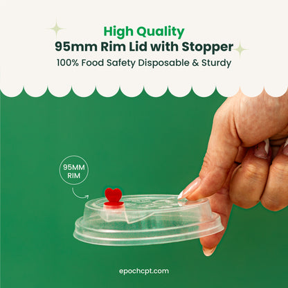 95mm | Plastic Cup Lid with Stopper | 1000 pcs
