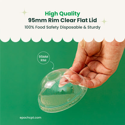 95mm | Dome Clear PETE Plastic Lid | 1000 pcs