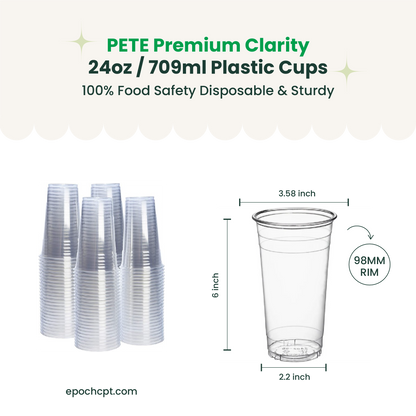24oz | 98mm | PETE Ultra Clear Cup  | 1000 pcs