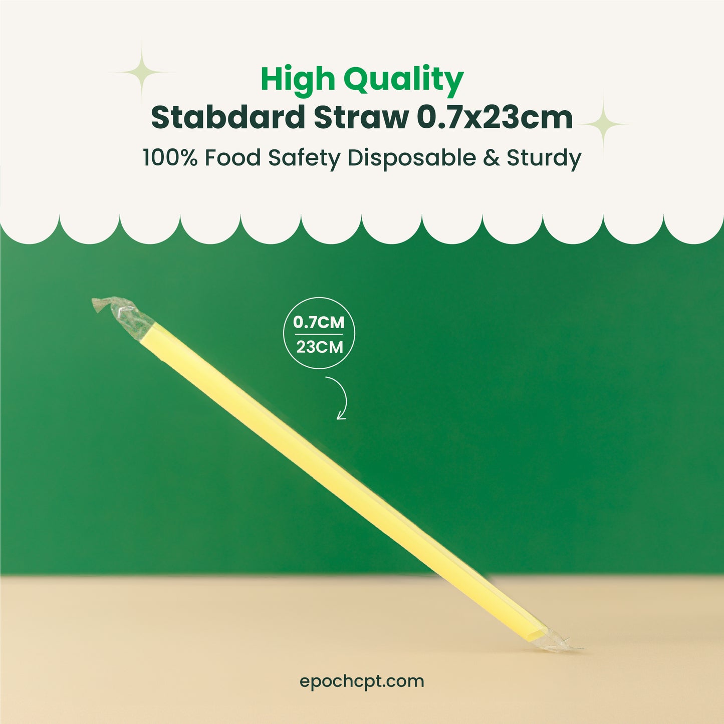 Standard Straw 0.7cm x 23cm | Indiv. Wrap | Colors, Clear or Black  | 2000 pcs