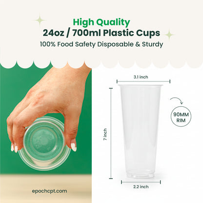 24oz | A-Shape | Soft PP Clear Plastic Cup | 90mm | 700ml