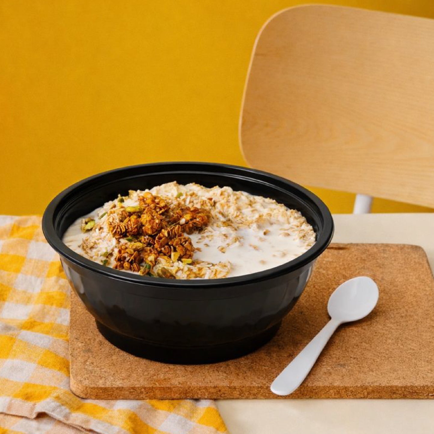 729 | 32oz PP Black Noodle Bowl | Takeout Food Bowl | 150 Sets