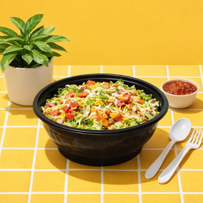 NB38 | 38oz PP Black Noodle Bowl | Takeout Food Bowl |  150 Sets