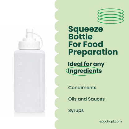 800ml Large Squeeze Bottle Wide Mouth | HDPE Dispensing  Squeeze Bottle for Sauces, Syrups &  Condiments |  1 Unit