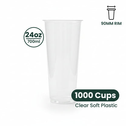 24oz | A-Shape | Soft PP Clear Plastic Cup | 90mm | 700ml