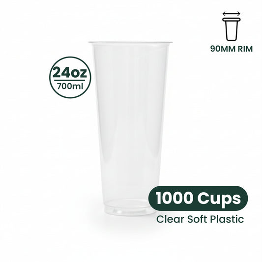 24oz | A-Shape | Soft PP Clear Plastic Cup | 90mm | 700ml