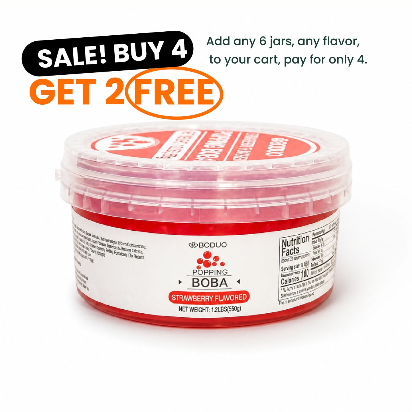 Strawberry Popping Boba | 1.2 LB (550G)