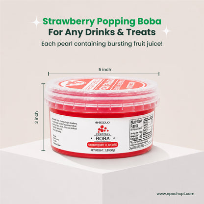 Strawberry Popping Boba | 1.2 LB (550G)