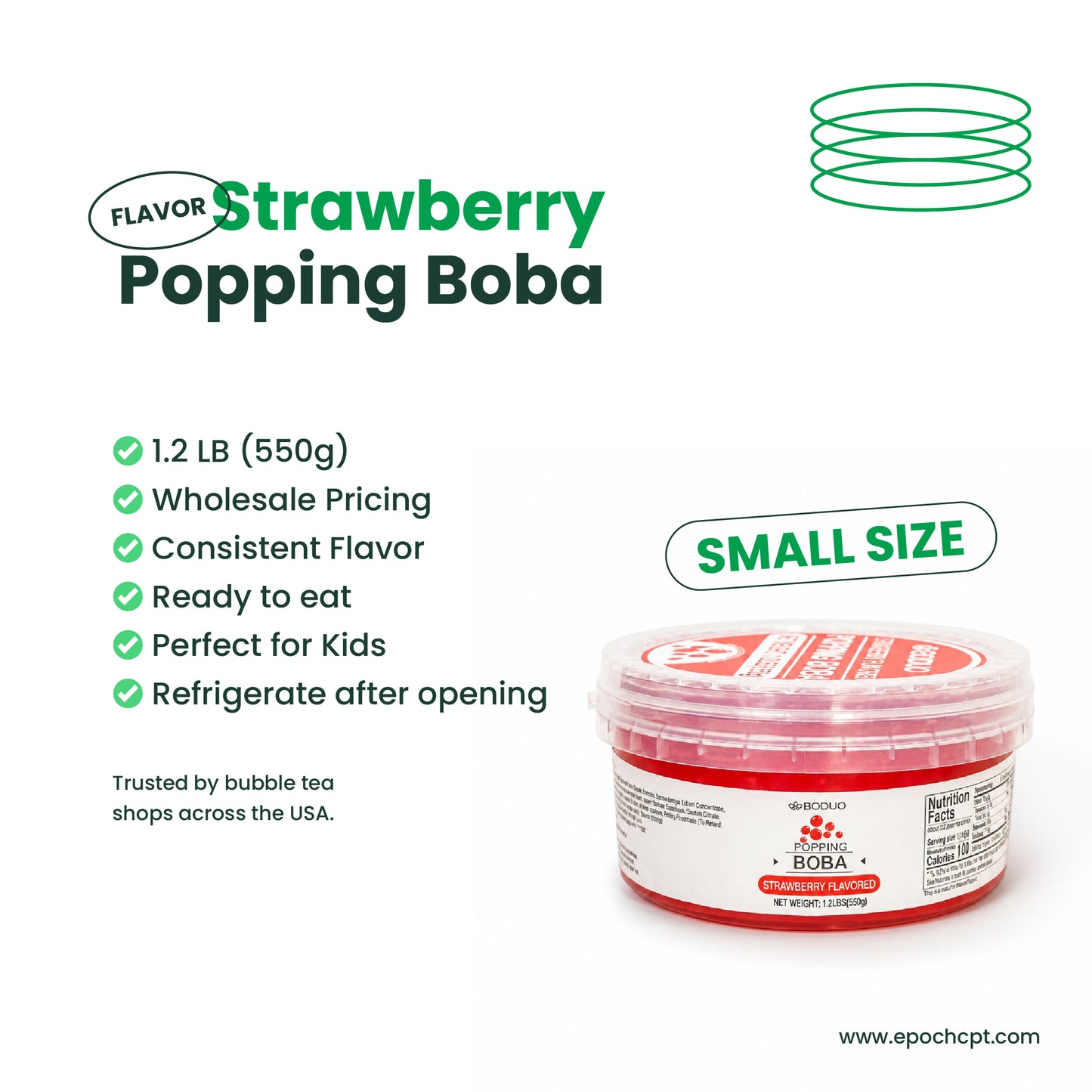Strawberry Popping Boba | 1.2 LB (550G)