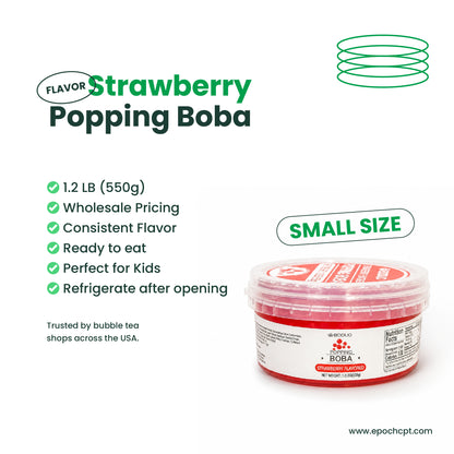 Strawberry Popping Boba | 1.2 LB (550G)