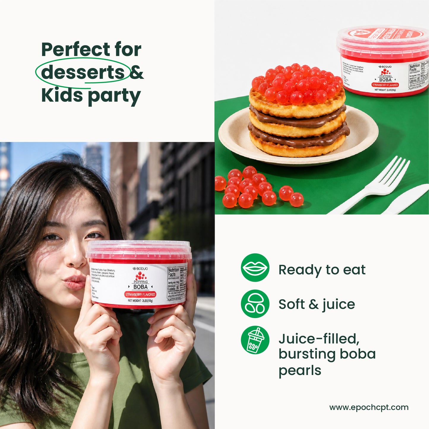 Strawberry Popping Boba | 1.2 LB (550G)