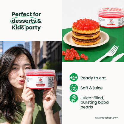Strawberry Popping Boba | 1.2 LB (550G)
