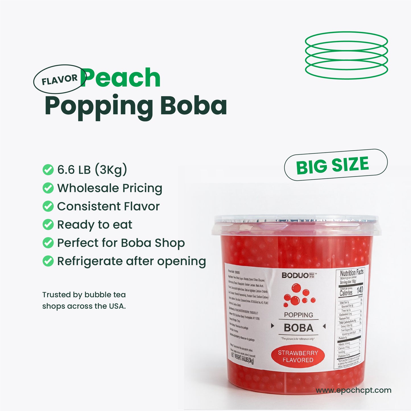 Strawberry Popping Boba | 6.6 LB