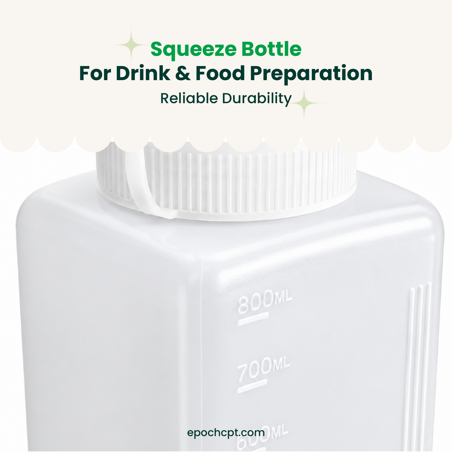 800ml Large Squeeze Bottle Wide Mouth | HDPE Dispensing  Squeeze Bottle for Sauces, Syrups &  Condiments |  1 Unit