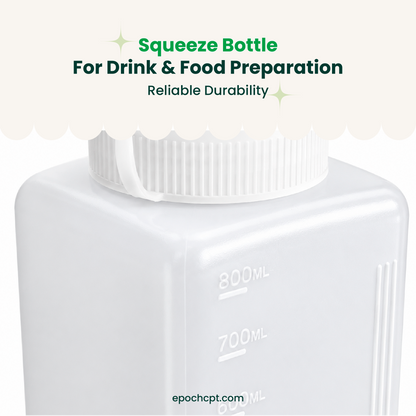 800ml Large Squeeze Bottle Wide Mouth | HDPE Dispensing  Squeeze Bottle for Sauces, Syrups &  Condiments |  1 Unit